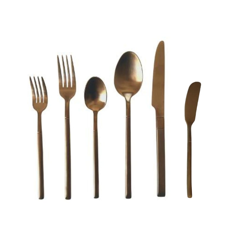Brooklyn Brushed Copper Flatware Set