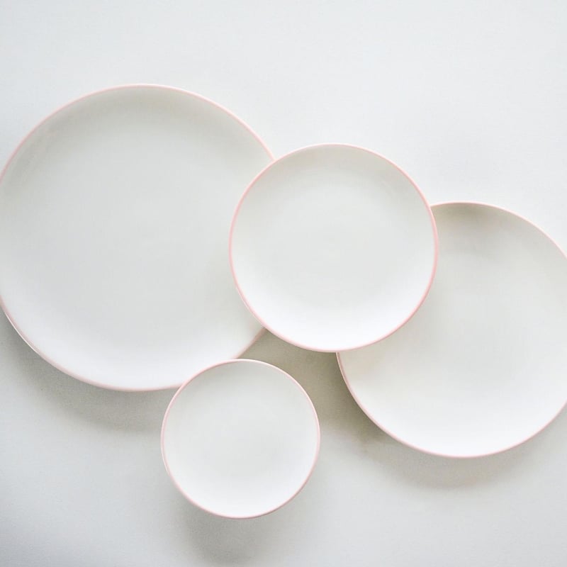 Pink Rim Porcelain 8" Side Plate