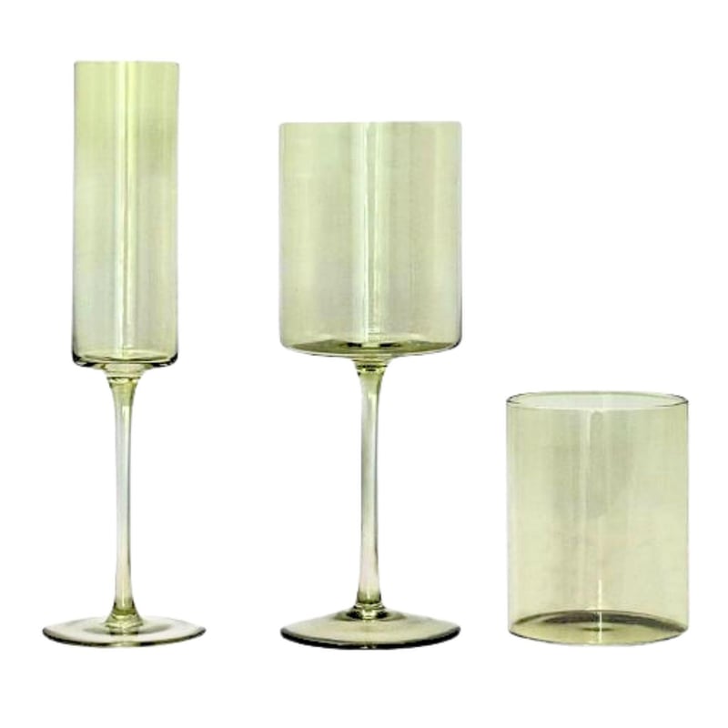 Modern Glassware Set - Sage