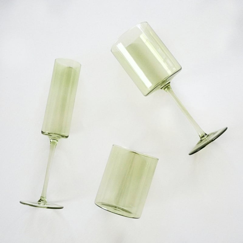 Modern Stemless Glass - Sage