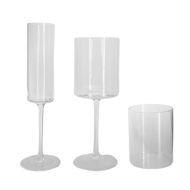 Modern Glassware Set - Clear