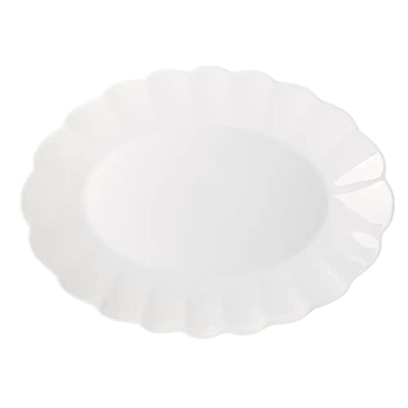 White Glass Petal Serving Platter