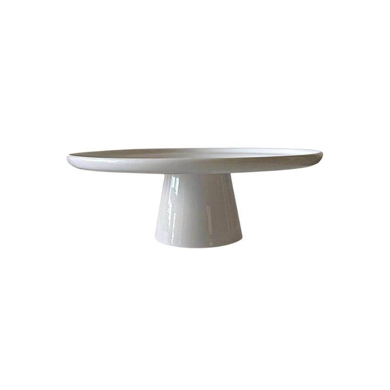 10.5" White Porcelain Cake Stand