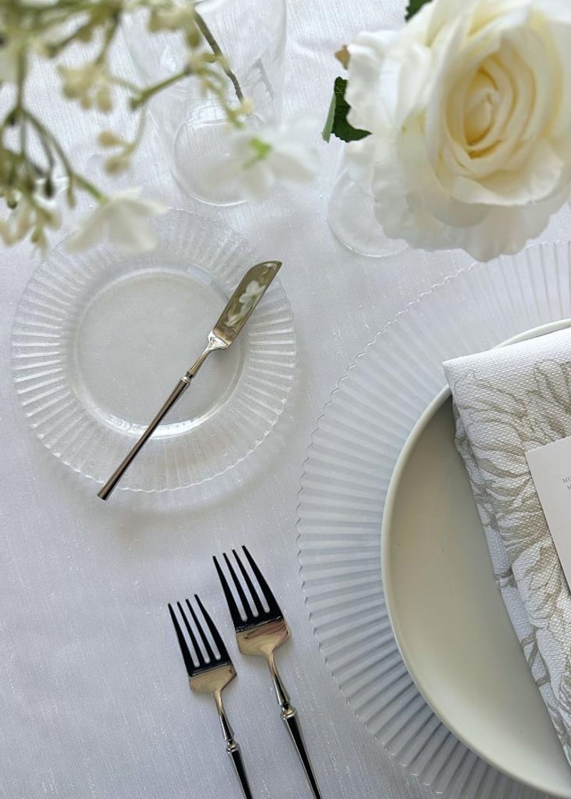 Clear Ribbed Edge 13" Glass Charger Plate