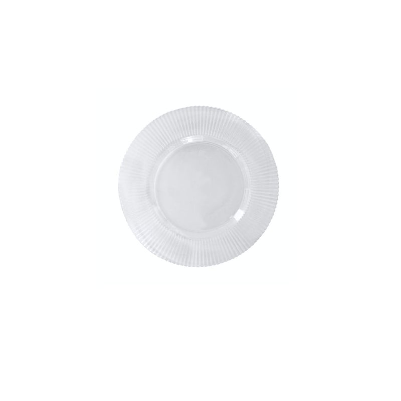 Clear Ribbed Edge 6" Glass Bread Plate
