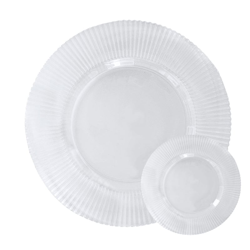 Clear Ribbed Edge Glass Set