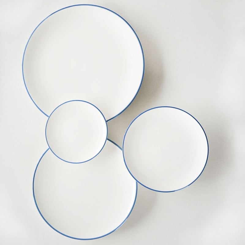 Blue Rim Porcelain 12" Charger Plate