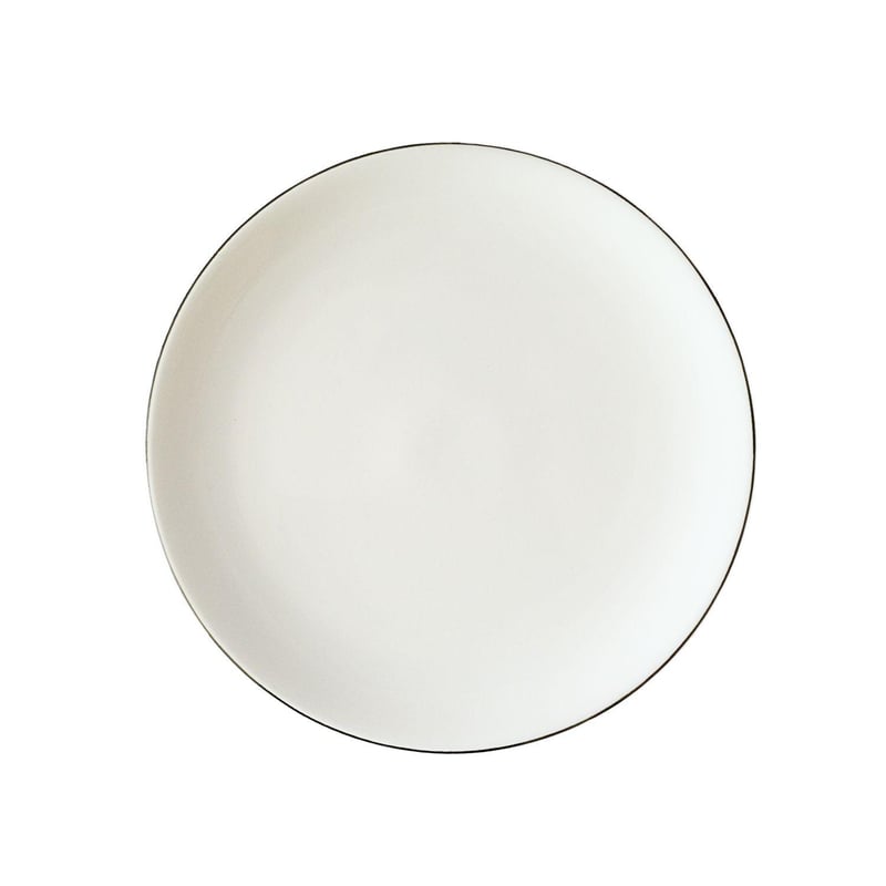 Silver Rim Porcelain 10" Dinner Plate