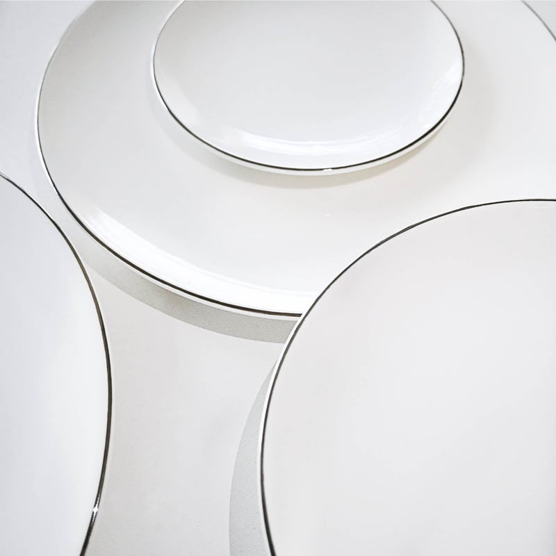 Silver Rim Porcelain 12" Charger Plate