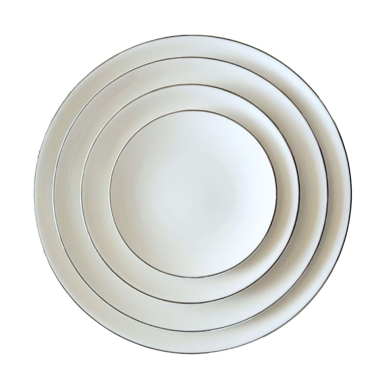 Silver Rim Porcelain Dinnerware Set