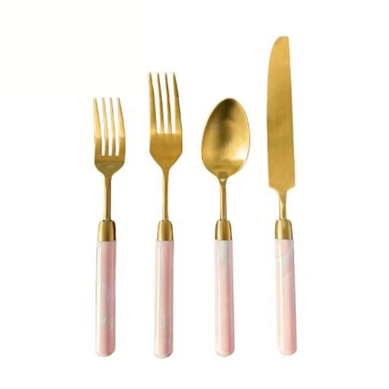 Melbourne Brushed Gold Bubblegum Handle Dessert Spoon