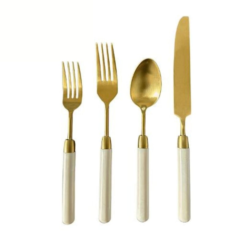 Melbourne Brushed Gold Cream Handle Salad Fork