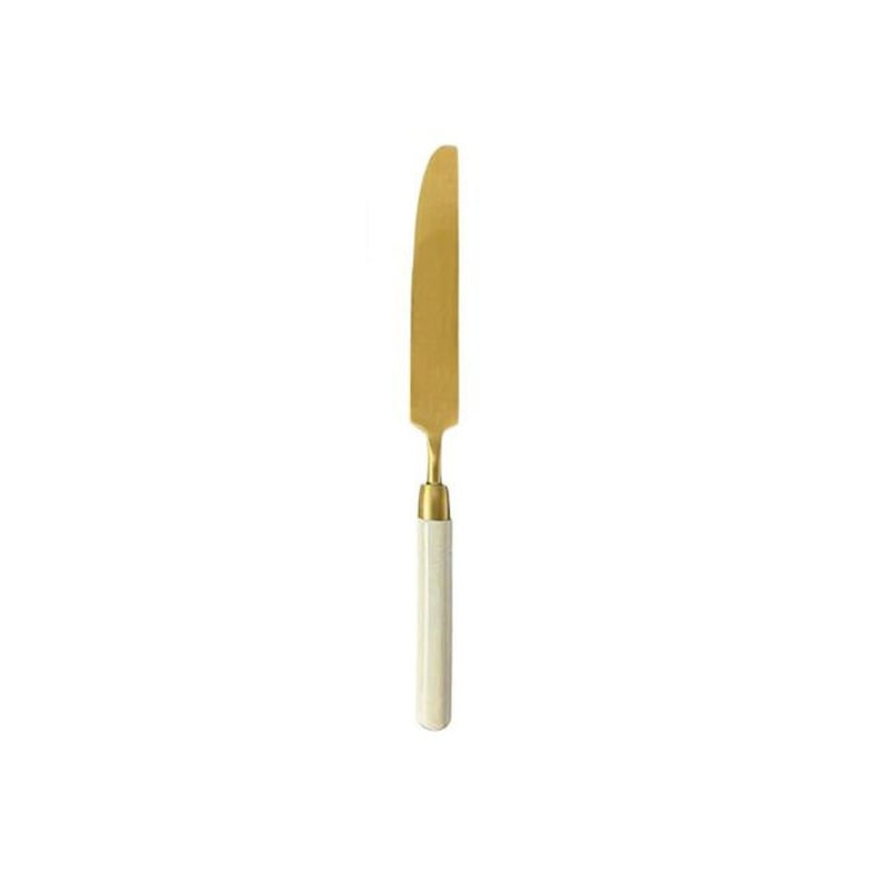Melbourne Brushed Gold Cream Handle Dinner Knife