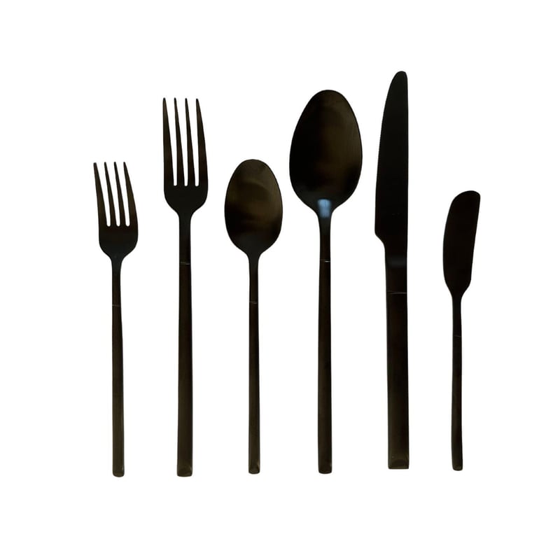 Brooklyn Brushed Black Flatware Set