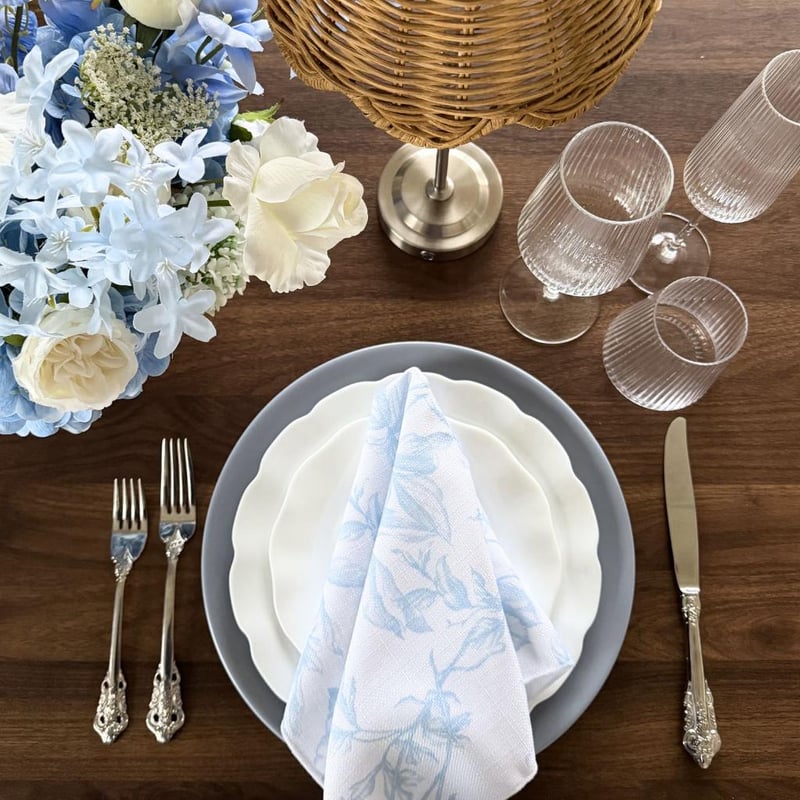 Garden Woven Napkin - Light Blue