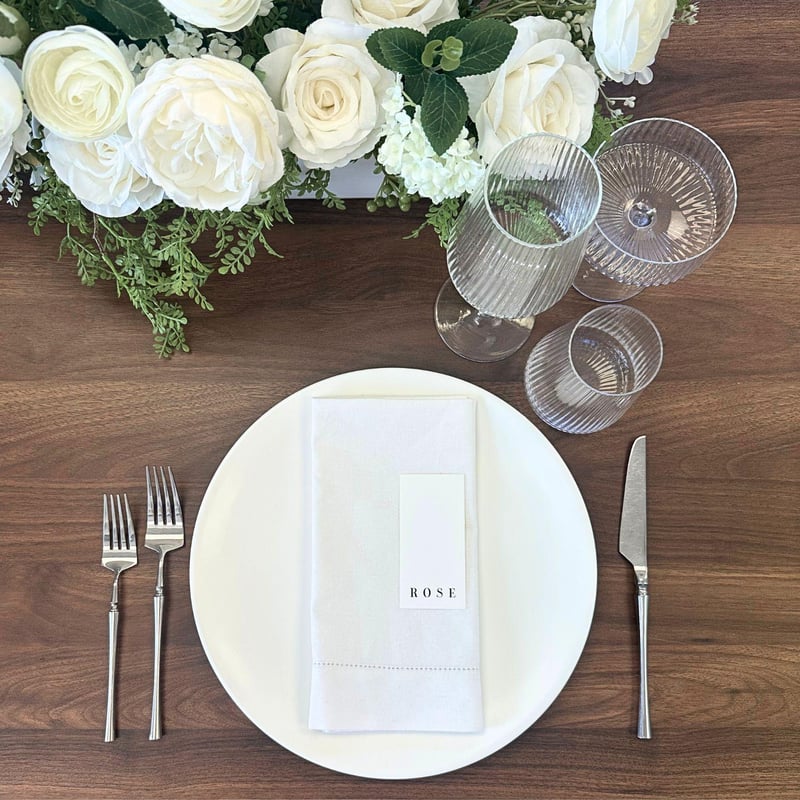 Linen Hemstitch Napkin - Soft White