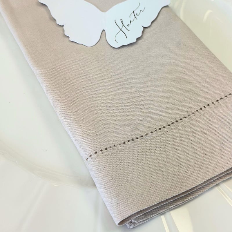 Linen Hemstitch Napkin - Latte