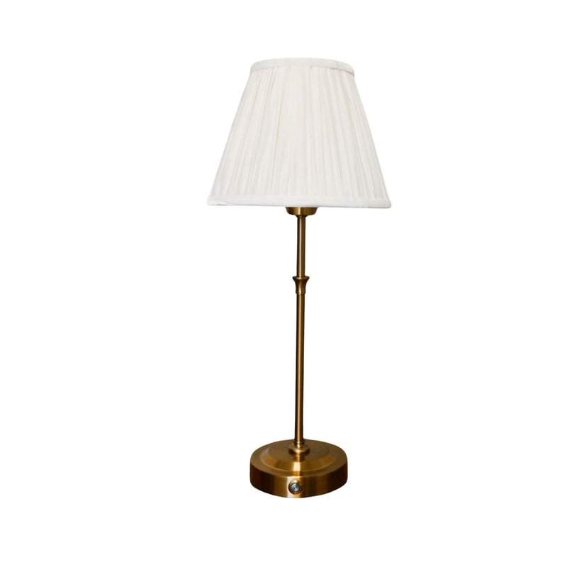 16" LED Brass Lamp - Cream