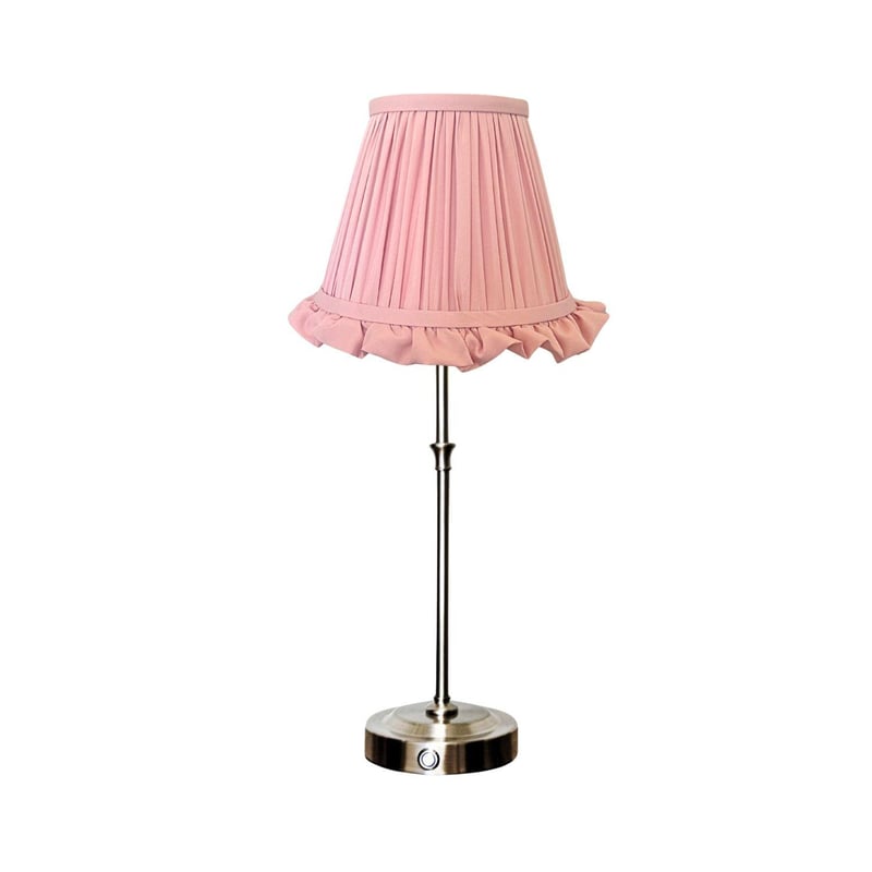 16" LED Nickel Lamp - Pink Ruffle