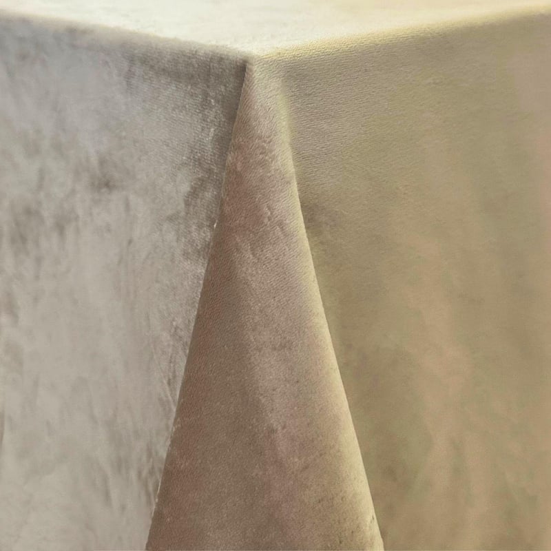 120" Round Velvet Tablecloth - Champagne
