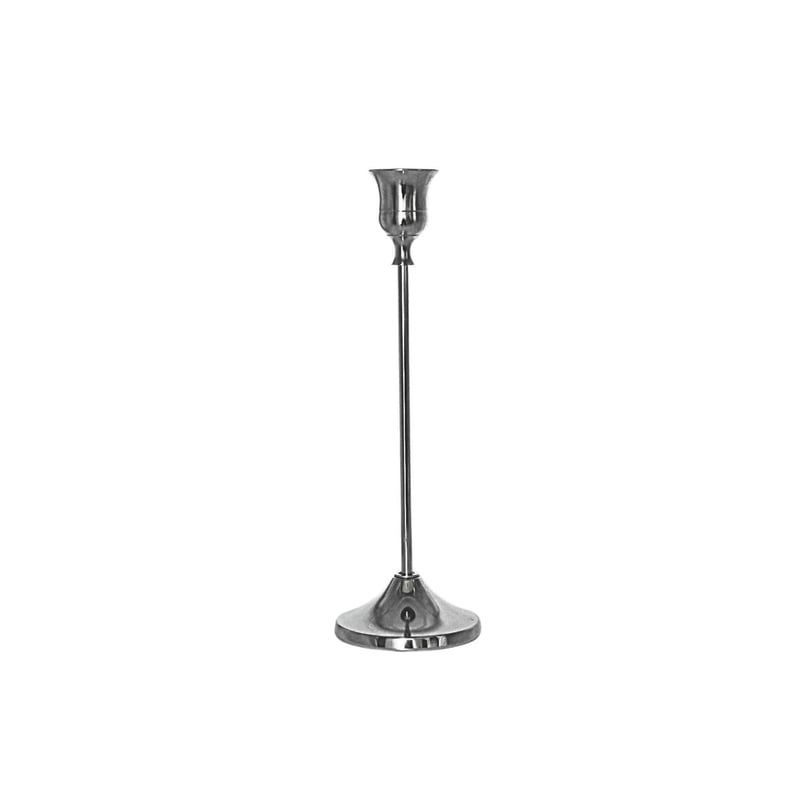 Silver Vintage Taper Candle Holder - 8.75"