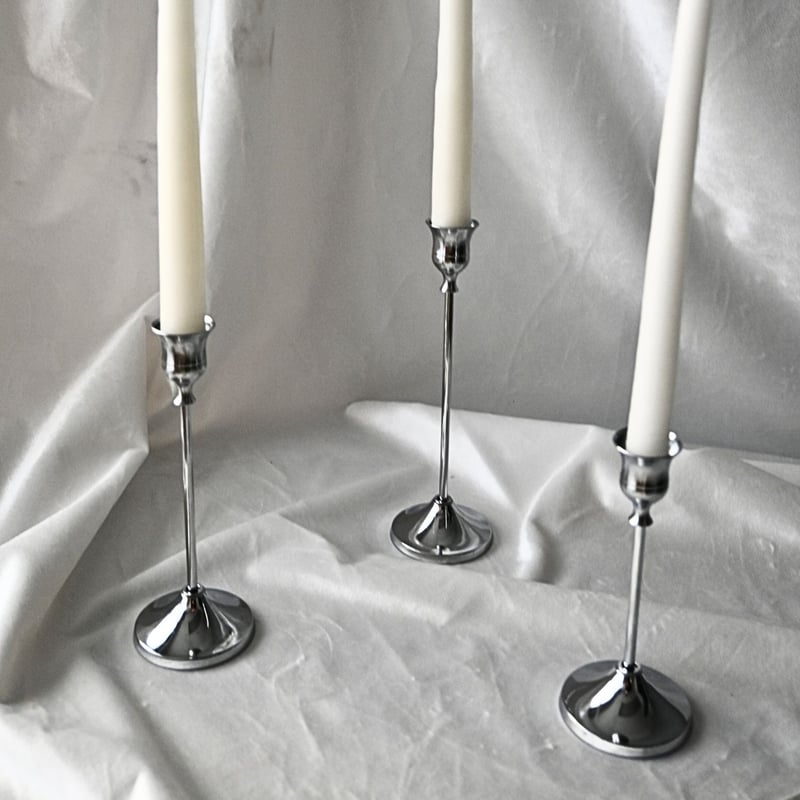 Silver Vintage Taper Candle Holder - 6.25"