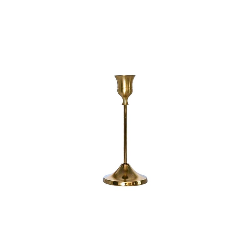 Gold Vintage Taper Candle Holder - 6.25"