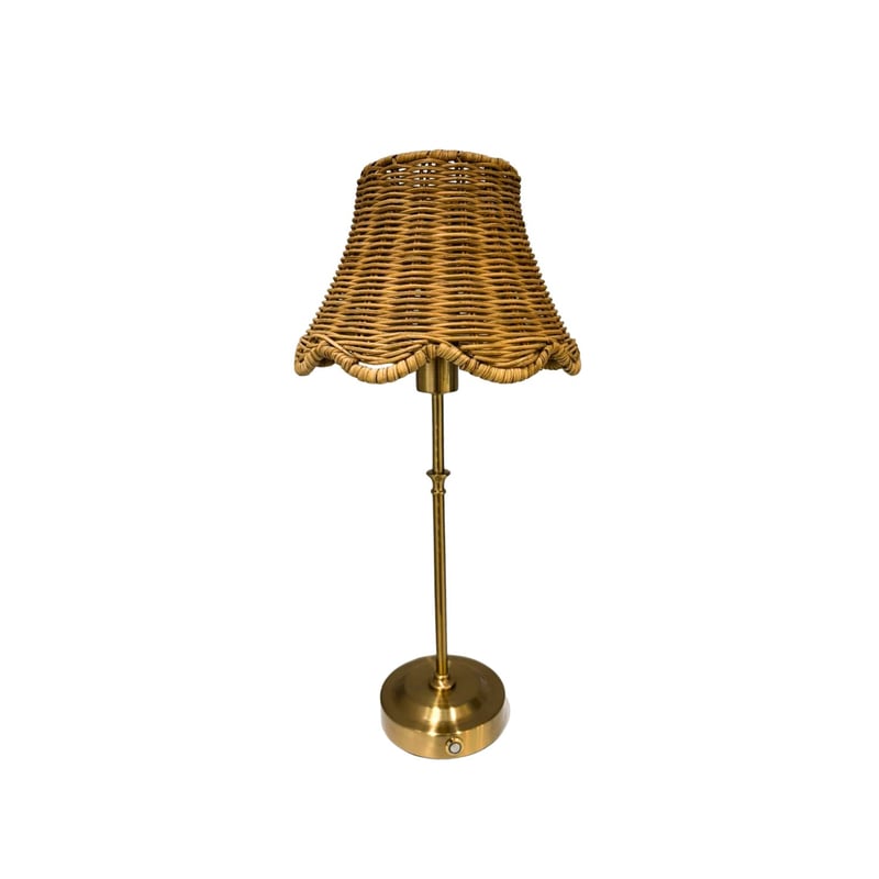 16" LED Brass Lamp - Natural Scallop