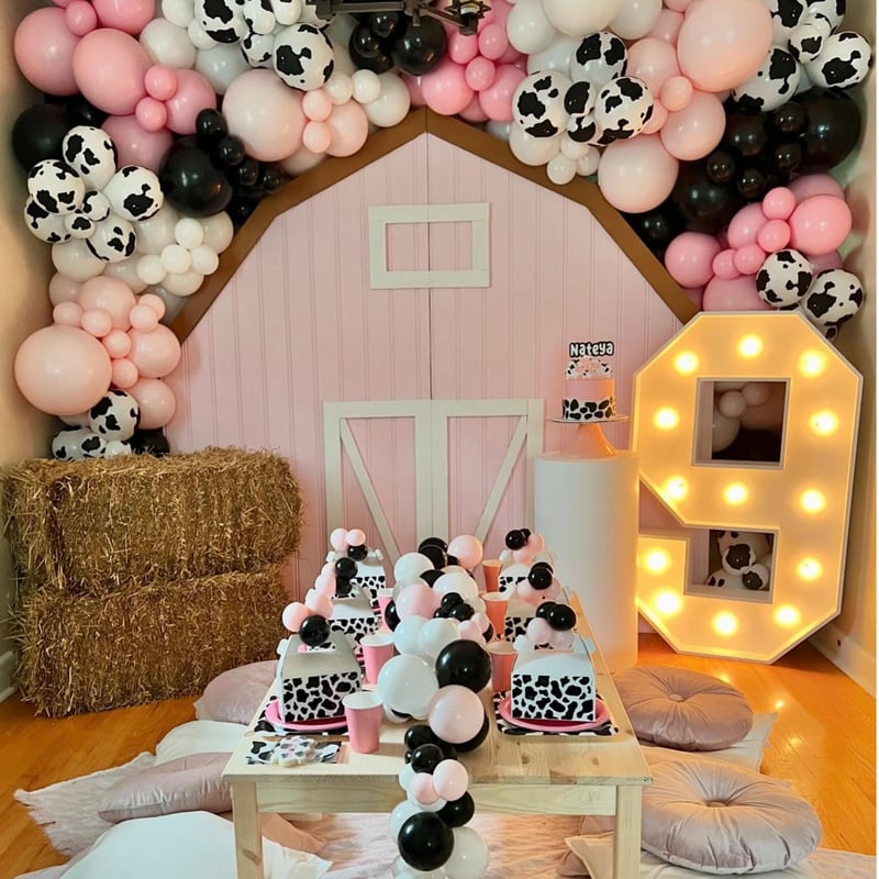 7ft Pink Barn Backdrop