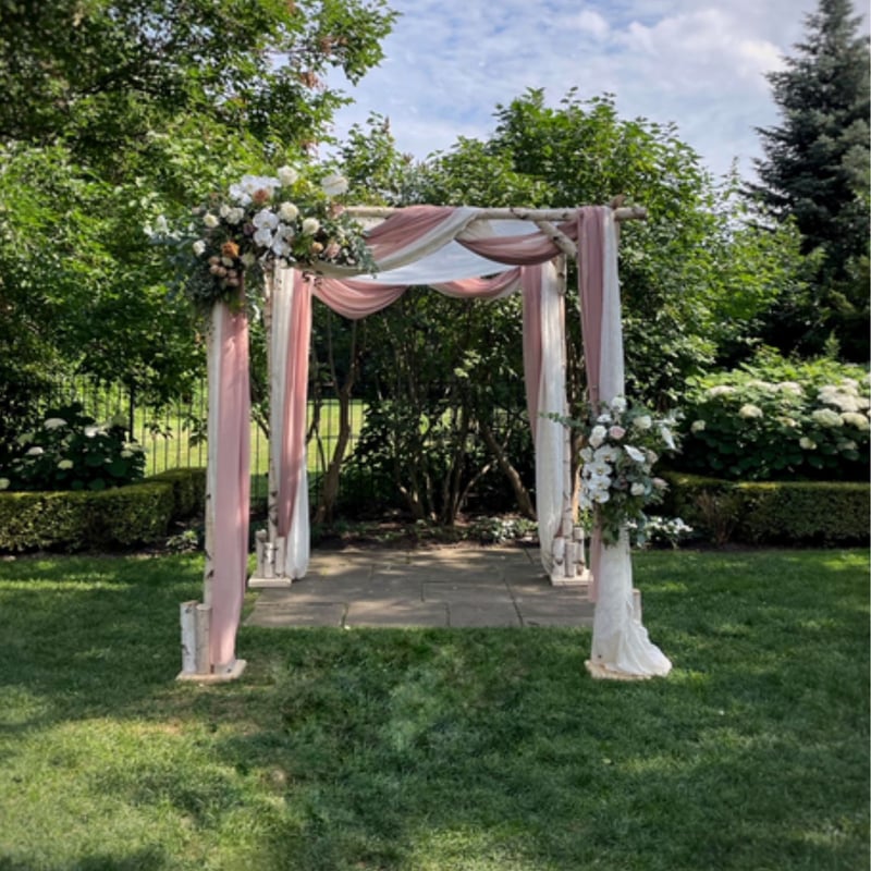 Heavy Birch Chuppah with Canopy, Draping and Setup