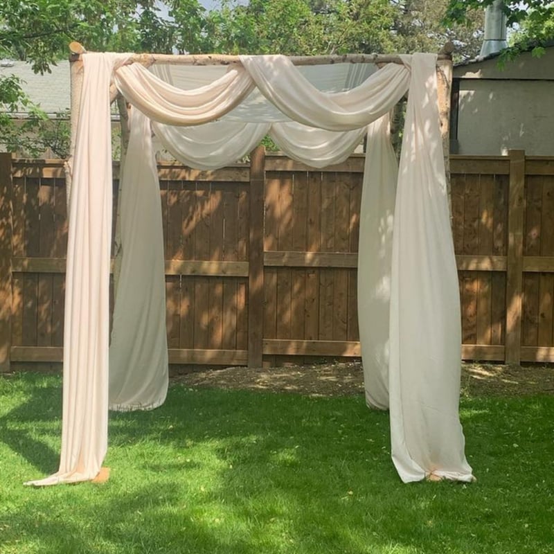 Heavy Birch Chuppah with Canopy, Draping and Setup