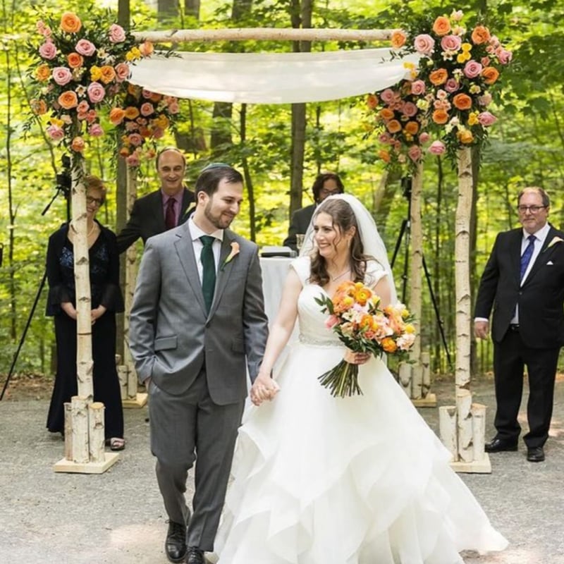 Heavy Birch Chuppah with Canopy, Draping and Setup