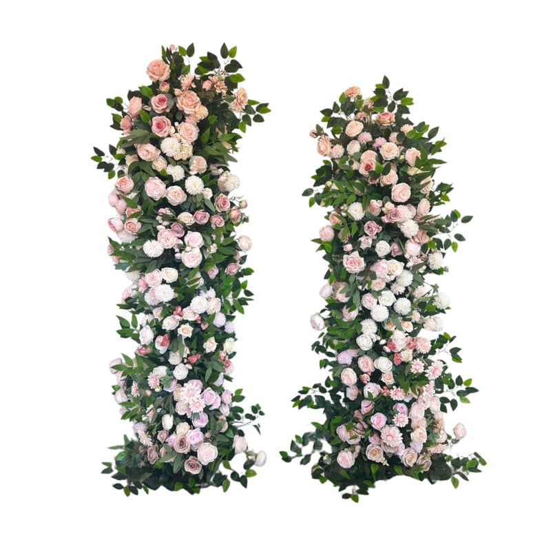 Blush Pink Deconstructed 6.5ft Silk Floral Arch