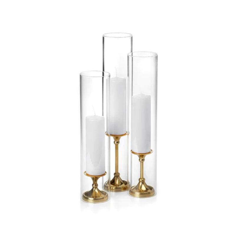 Gold Timeless Slim Pillar Candle Set