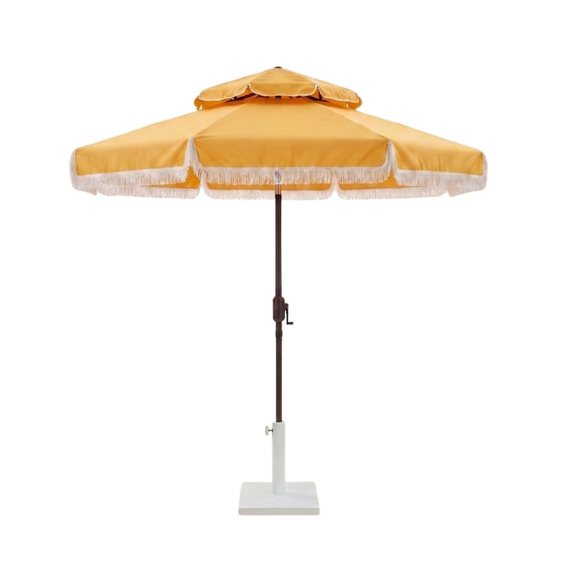 Sunset Yellow Fringe Market Umbrella