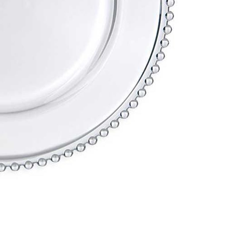 Clear Beaded 13" Glass Charger Plate
