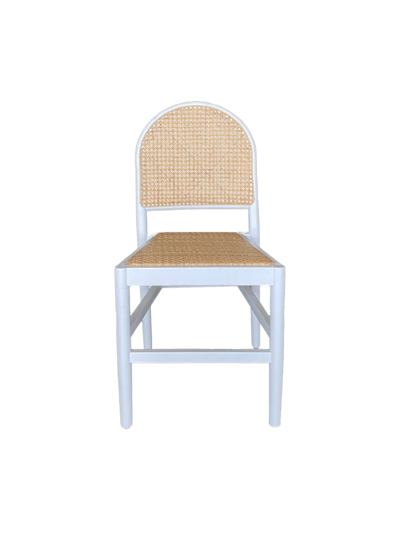 Eden Chair – White w/ Cane Seat