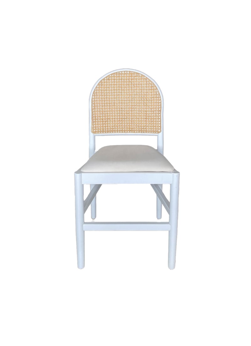 Eden Chair – White w/ White Velvet Seat