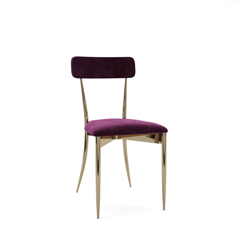 Hayworth Chair – Gold with Berry