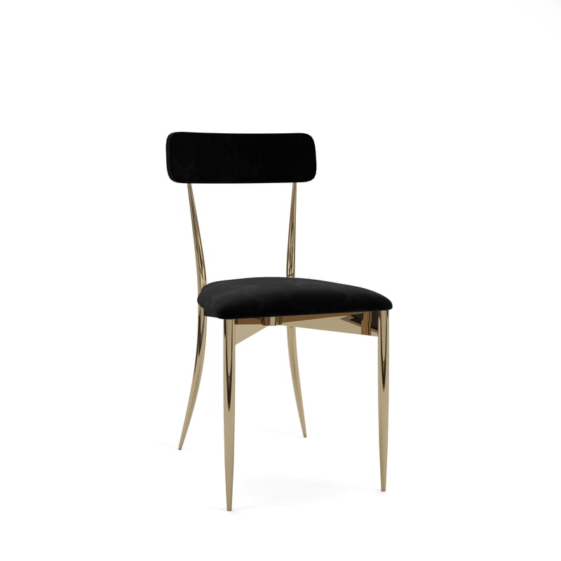Hayworth Chair – Gold with Black and Black Back