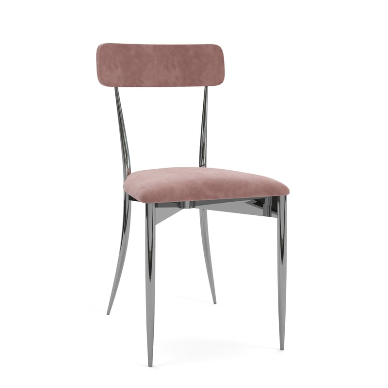 Hayworth Chair – Silver and Dusty Rose