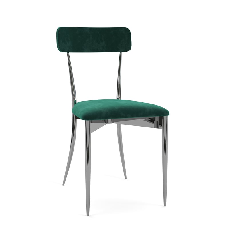 Hayworth Chair – Silver and Emerald