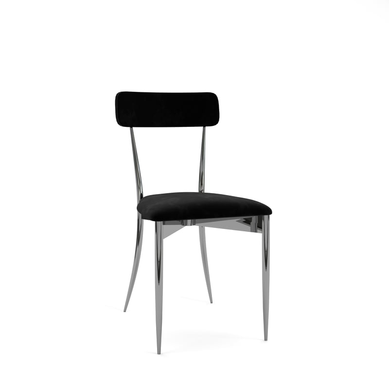 Hayworth Chair – Silver with Black and Silver Back