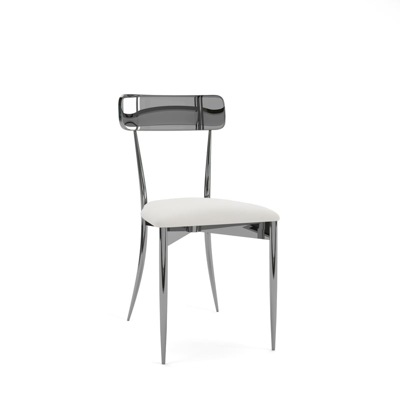 Hayworth Chair – Silver with Ivory and Silver Back
