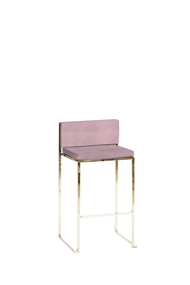 Paramount Stool Gold with Dusty Rose