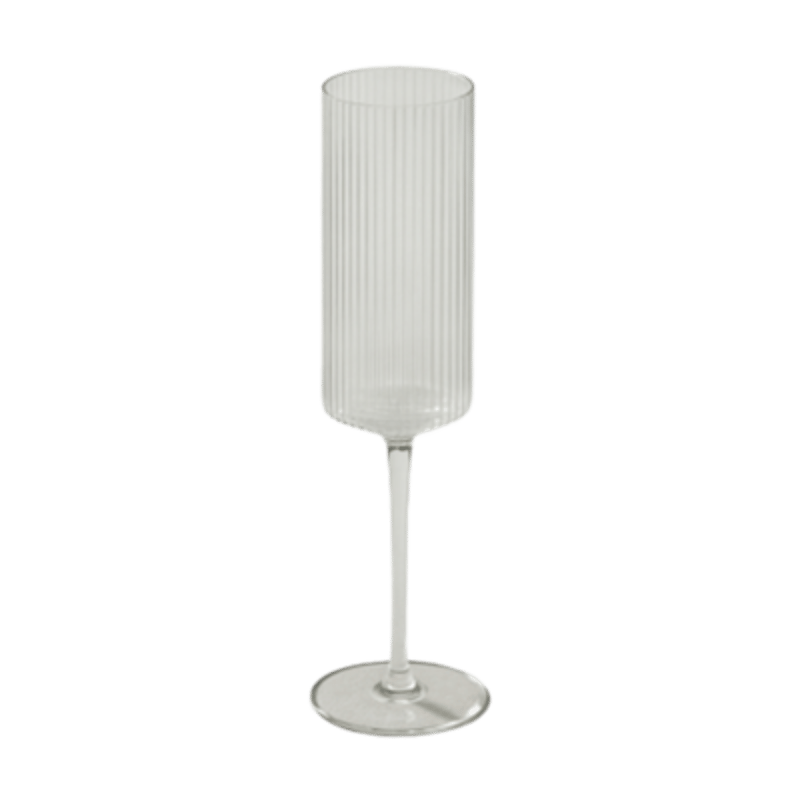 Malibu Ribbed Clear Champagne Glass