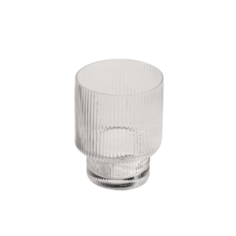 Malibu Ribbed Clear Rocks Glass