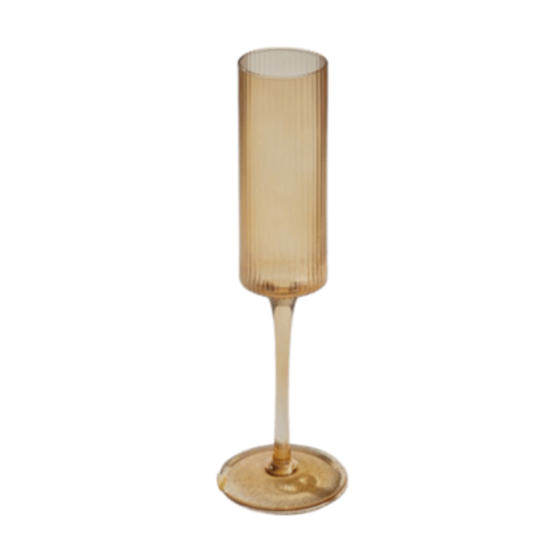 Malibu Ribbed Amber Champagne Glass