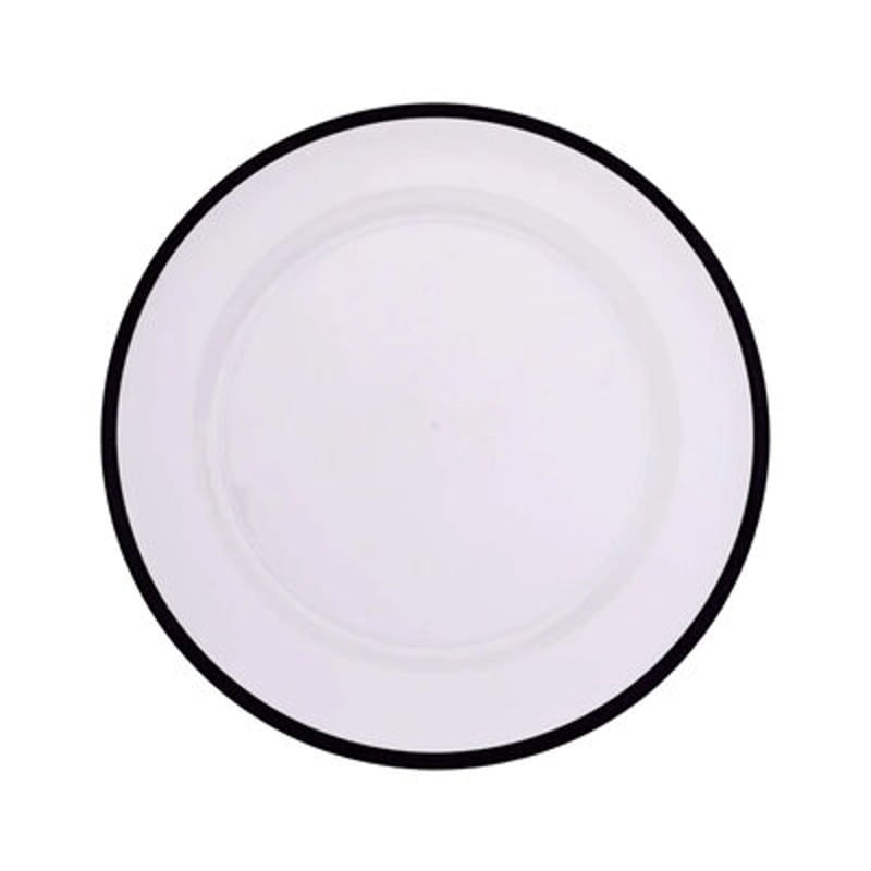 Black Rim Acrylic Charger Plate