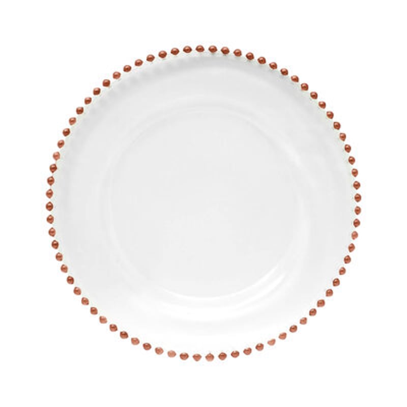 Rose Gold Beaded Acrylic Charger Plate